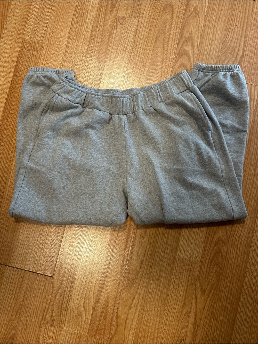 Pact Large Gray Pocket Sweatpant Joggers Organic Cotton Elastic Cuffed